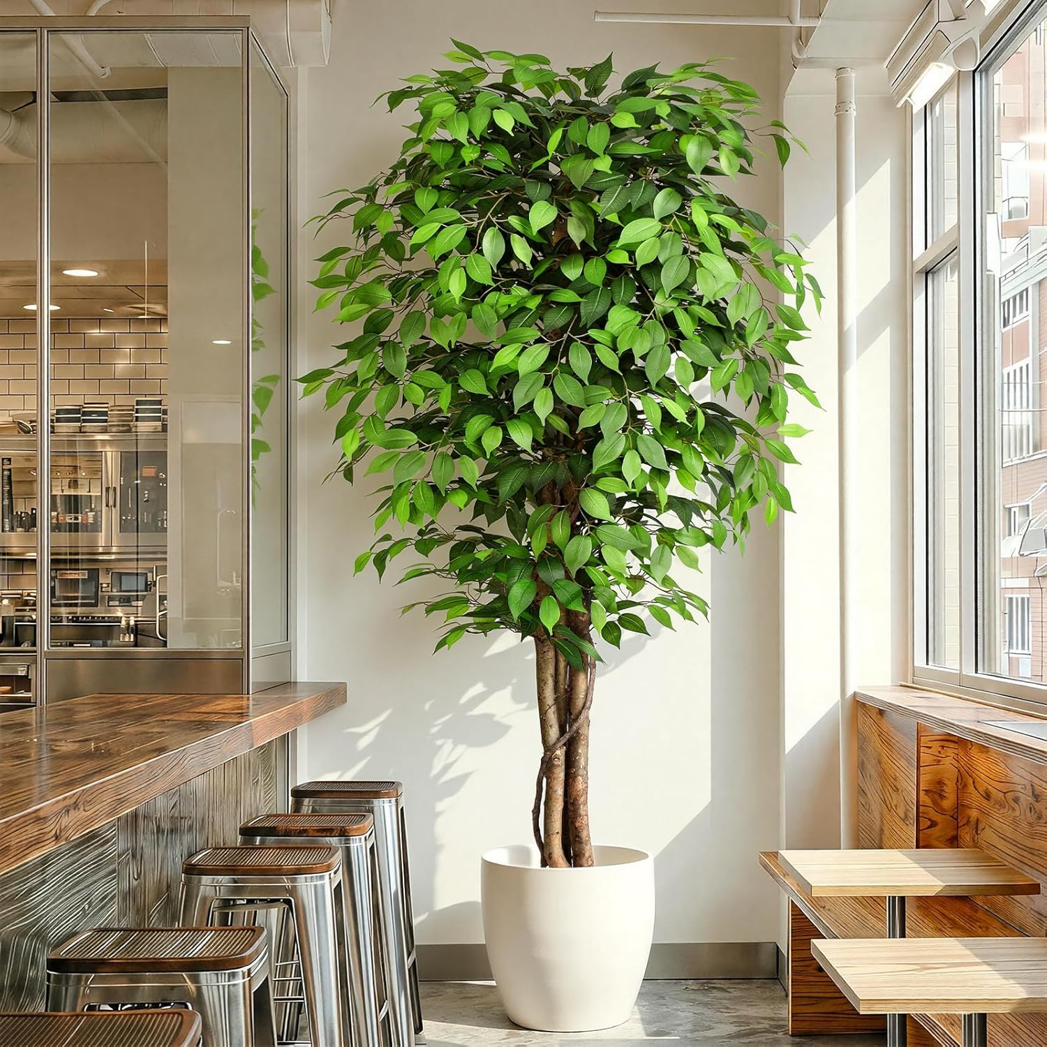 Ficus Lyrata Tree - Lifelike Artificial Ficus Tree with Natural