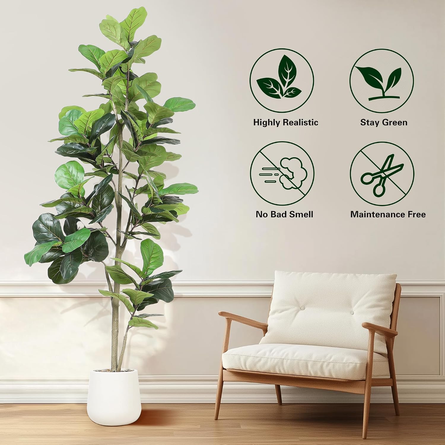 7ft Artificial Fiddle Leaf Tre - Ficus Lyrata Tree review and price