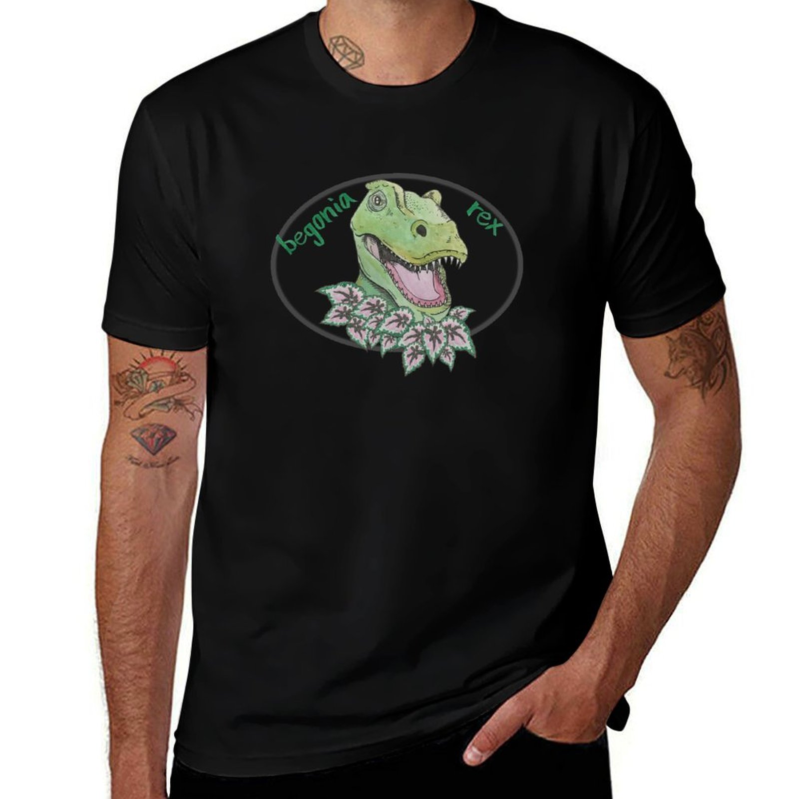 T rex begonia T-Shirt Casual E - Begonia Rex review and price